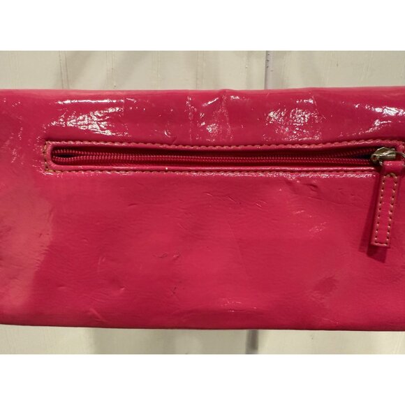 Pink Patent Leather Studded Clutch Chinese Laundry Chain Strap Rear Zipper - Picture 5 of 14